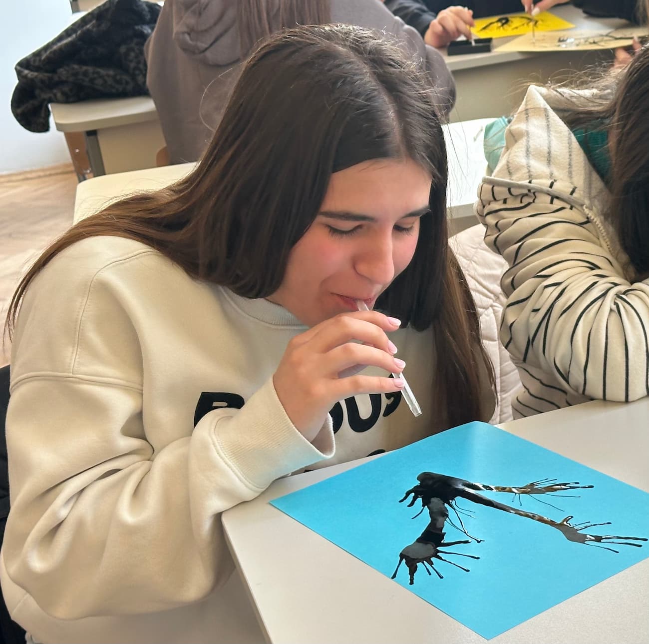 Снимка 1: Издухване на туш