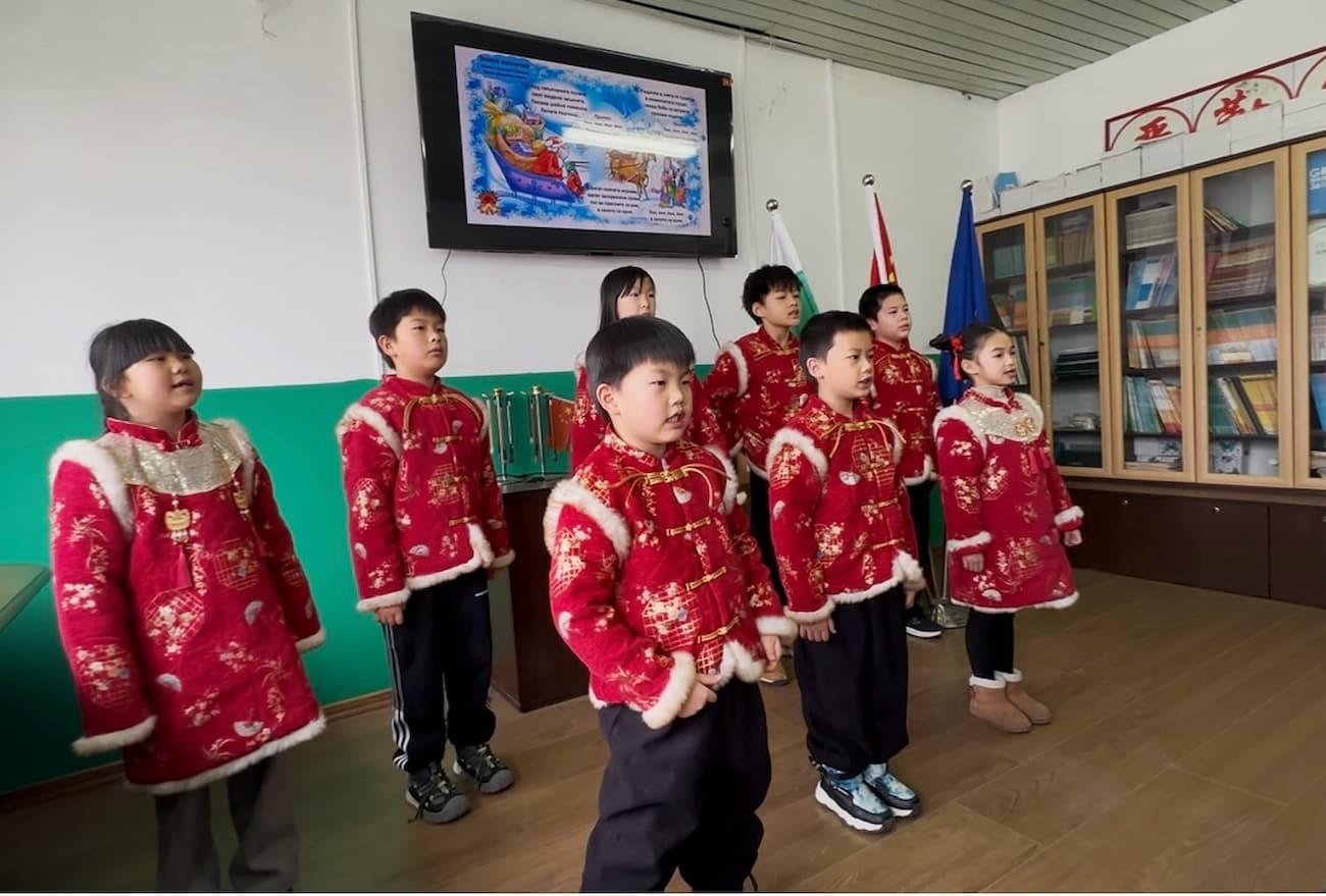 Photo 1: Students performing a song